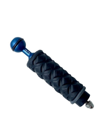 Ultralight Control Systems Handle and ball w/ blue grip, 1/4" threaded mounting rod with nut Ultra Blue