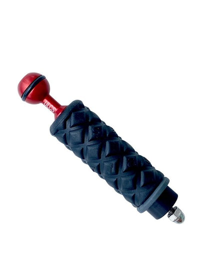 Ultralight Control Systems Handle and ball w/ blue grip, 1/4" threaded mounting rod with nut Custom spashy red