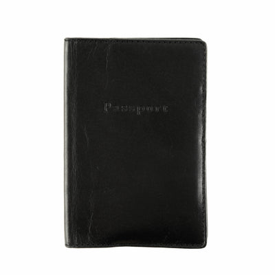 Moore and Giles Leather Passport Wallet Brompton Black 1
