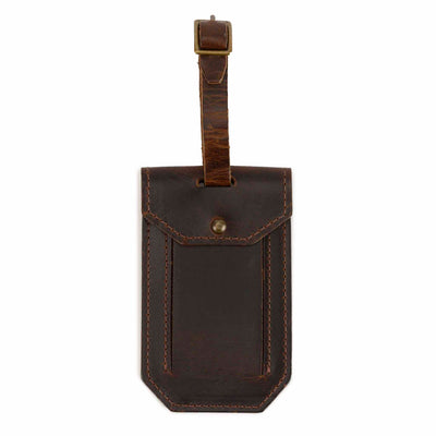 Moore and Giles Leather Luggage Tag Brompton Brown 1