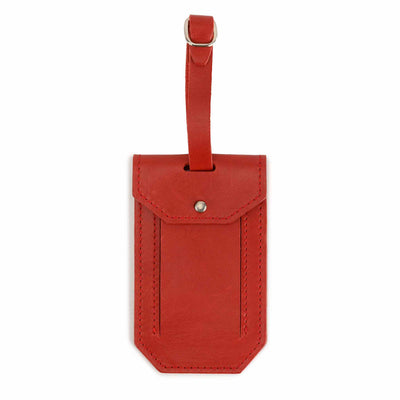 Moore and Giles Leather Luggage Tag Cardinal Red 1