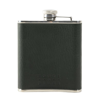 Moore and Giles Leather-Wrapped Flask Nebraska Forest Green 1