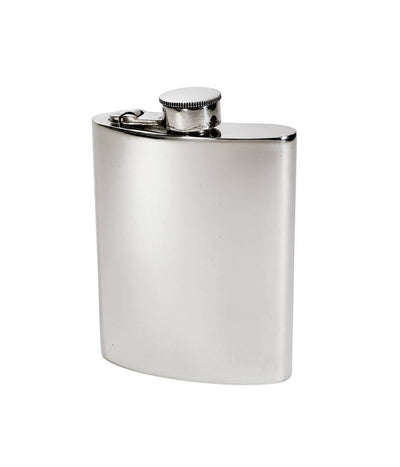 Wentworth Pewter 6oz Pewter Kidney Hip Flask with Captive Top