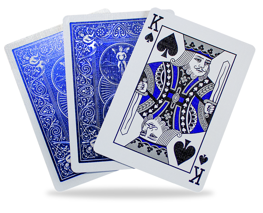Alloy Cobalt Custom Playing Cards – Foiled Backs & Faces, Iridescent Tuck Box, Master Finish Poker Deck (54 Cards)