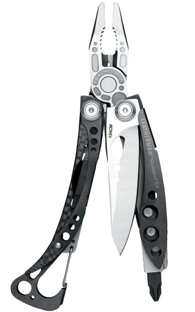 Leatherman Skeletool CX Black and Silver Open