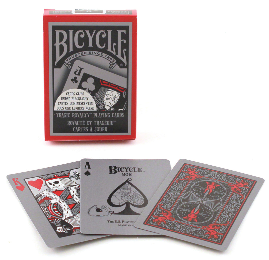 Jeu De Cartes Bicycle Tragic Royalty - Édition Limitée Style Tim Burton, Réagit à La Lumière Noire
