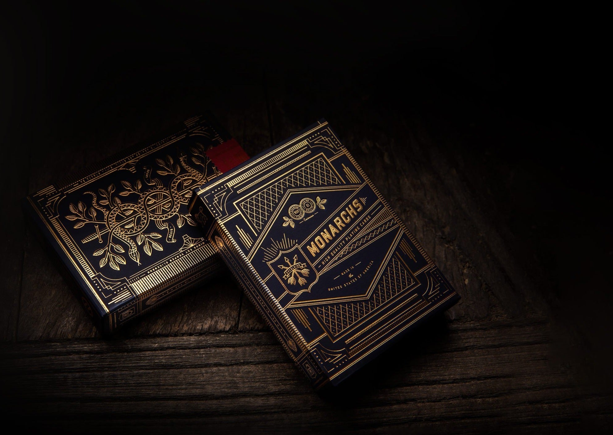 Theory Monarch Playing Cards – Jeu De Cartes Luxe Bleu, Finition Dorée – Cadeau élégant Pour Passionné
